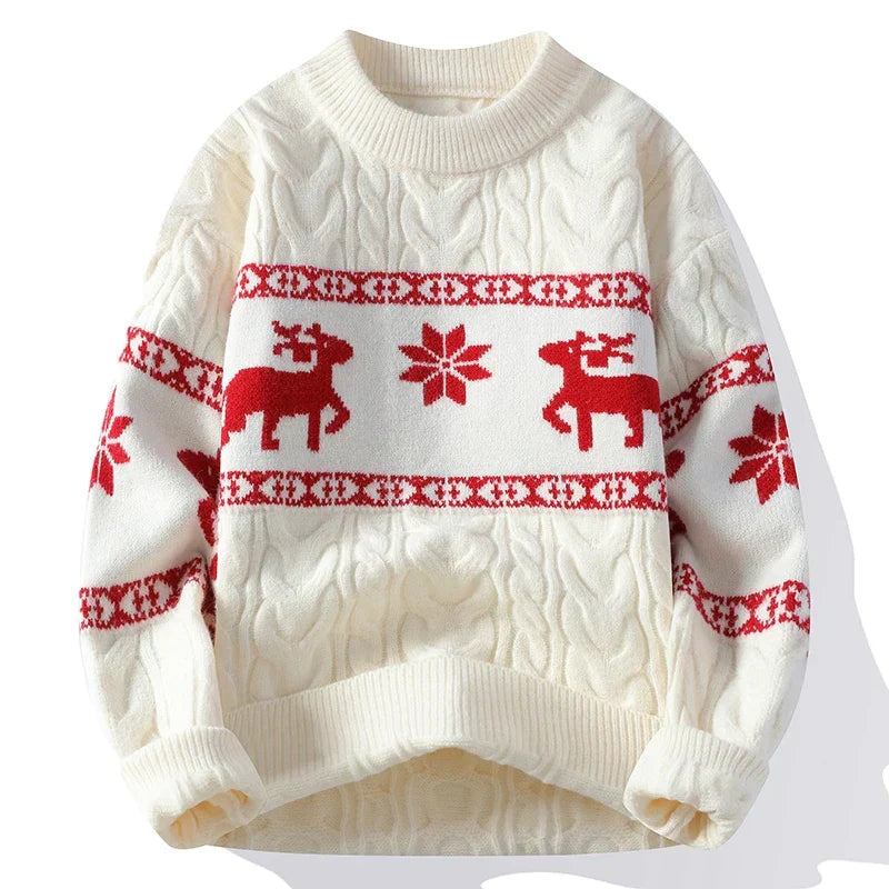 Damen Weihnachtspullover Rentiermotiv Bequem - Eveloria