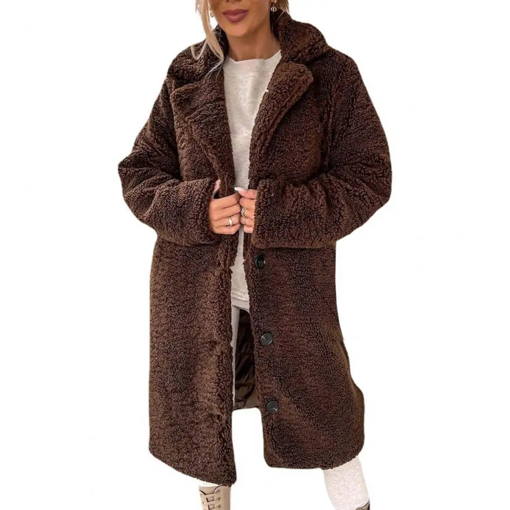 Eveloria Damen Teddymantel Lang Gefüttert Warm