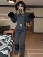 Damen Daunenjacke mit Gürtelhose