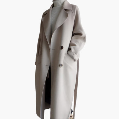 Damen Wintermantel Elegant Wickel Design - Eveloria
