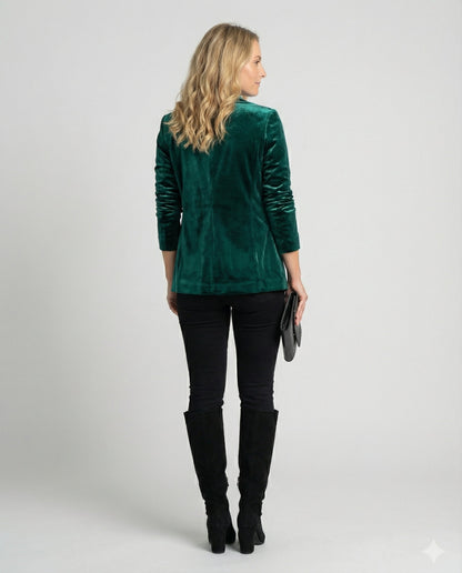 Damen Samtblazer Elegante Jacke