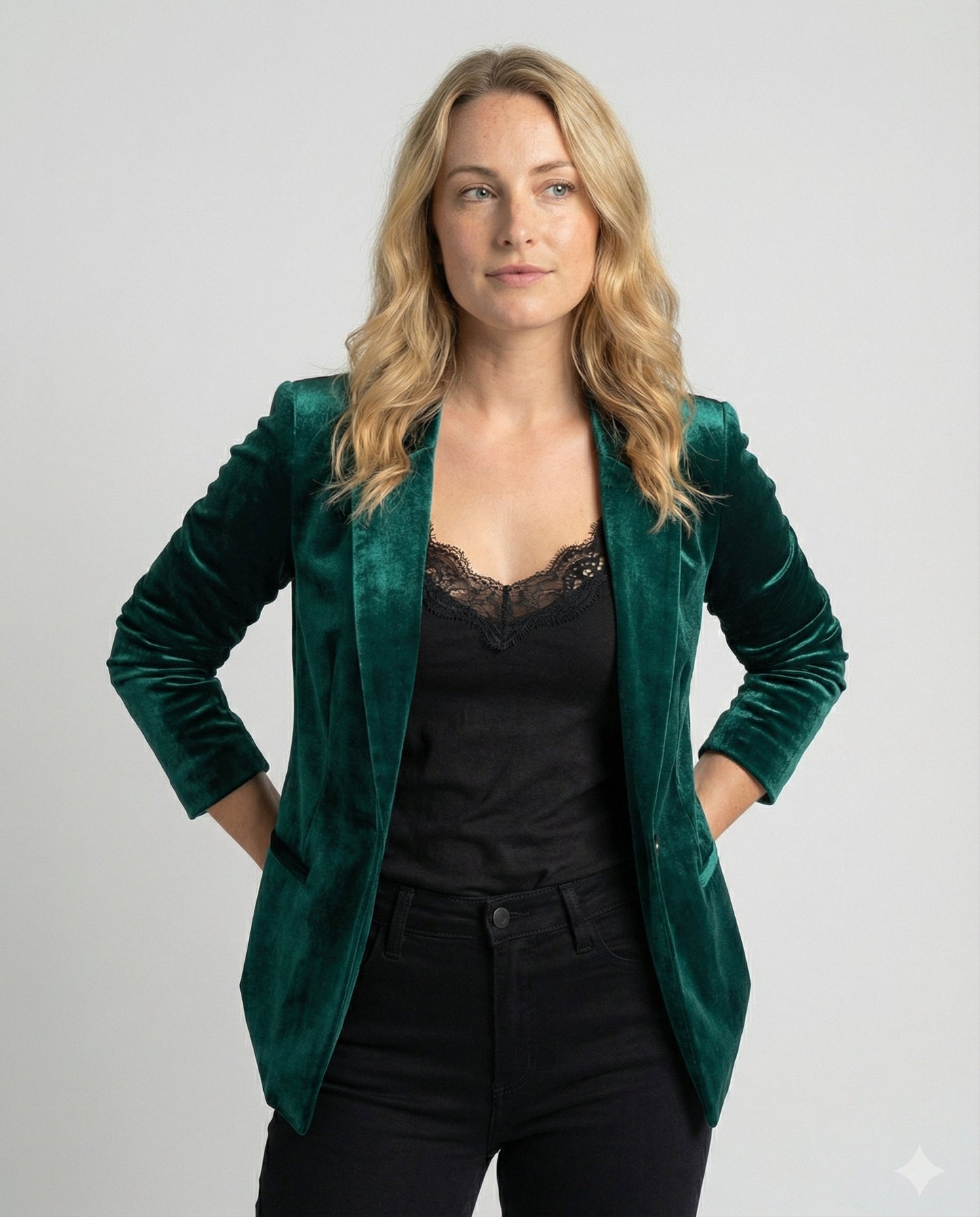 Damen Samtblazer Elegante Jacke - Eveloria