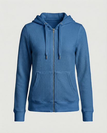 Damen Freizeitjacke Kariert Baumwolle Blau