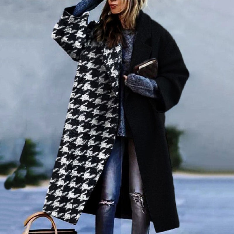 Damen Trenchcoat Lang Winterwarm