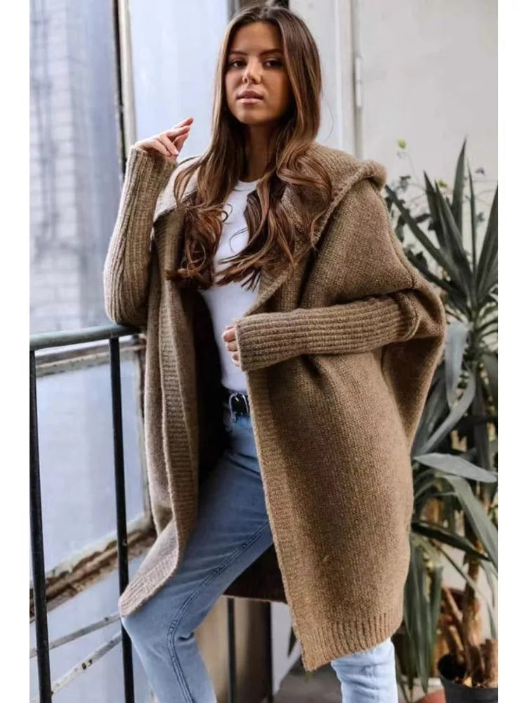Eveloria Damen Fledermaus Strickjacke