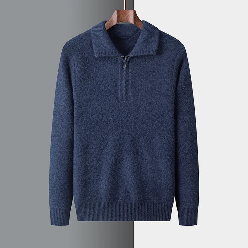 Herren Winter-Strickpullover Half-Zip