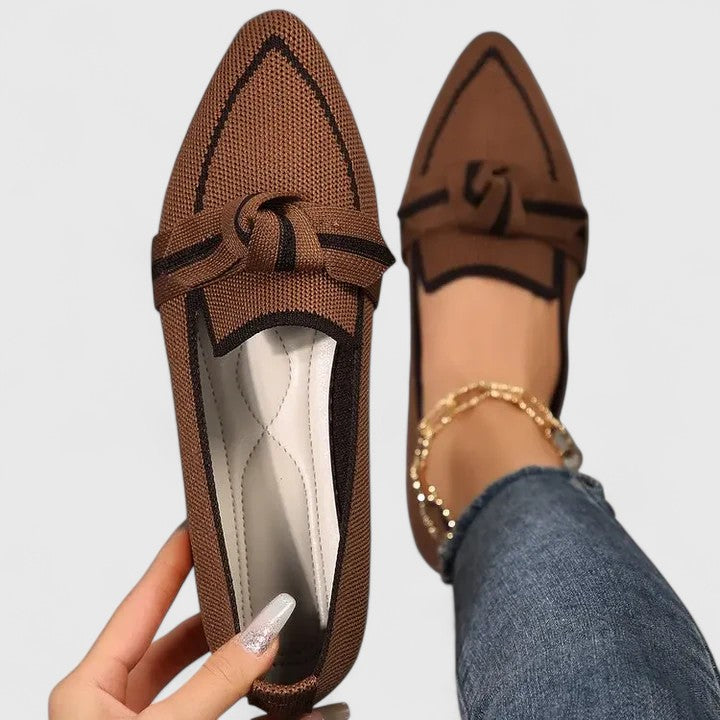 Damen Orthopädische Loafer Spitz Zulaufend Leder