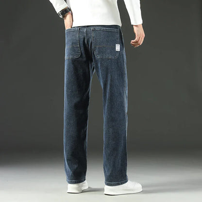 Herren Weite Jeans Blau