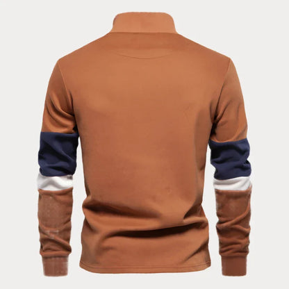 Herren Pullover Stehkragen Streifen - Eveloria