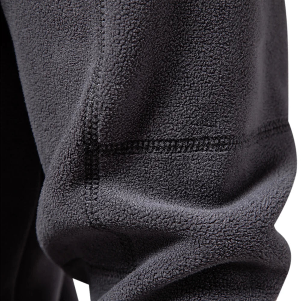 Herren Fleece Rollkragenpullover Warm Beige