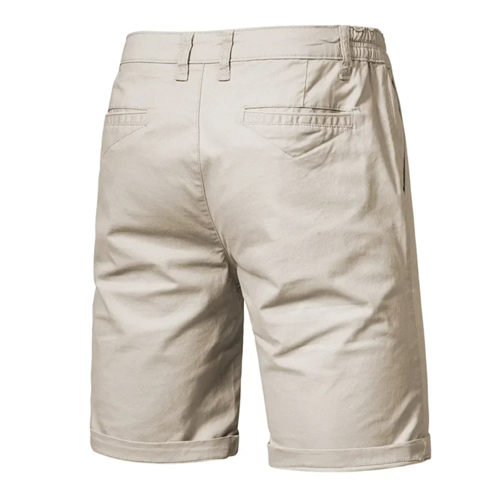 Herren Chino-Shorts Freizeit mit Knopfleiste Beige