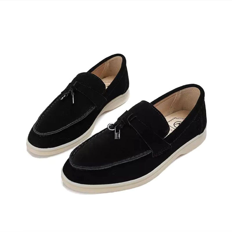 Eveloria Damen Loafers Leder Bequem