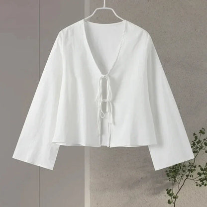 Eveloria Damen Schnür-Longsleeve-Shirt