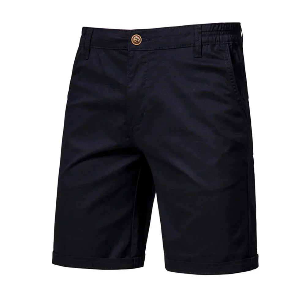 Herren Chino-Shorts Freizeit mit Knopfleiste Beige - Eveloria