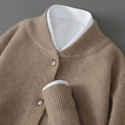 Damen Weiche Strickjacke Mit Knöpfen Vorne
