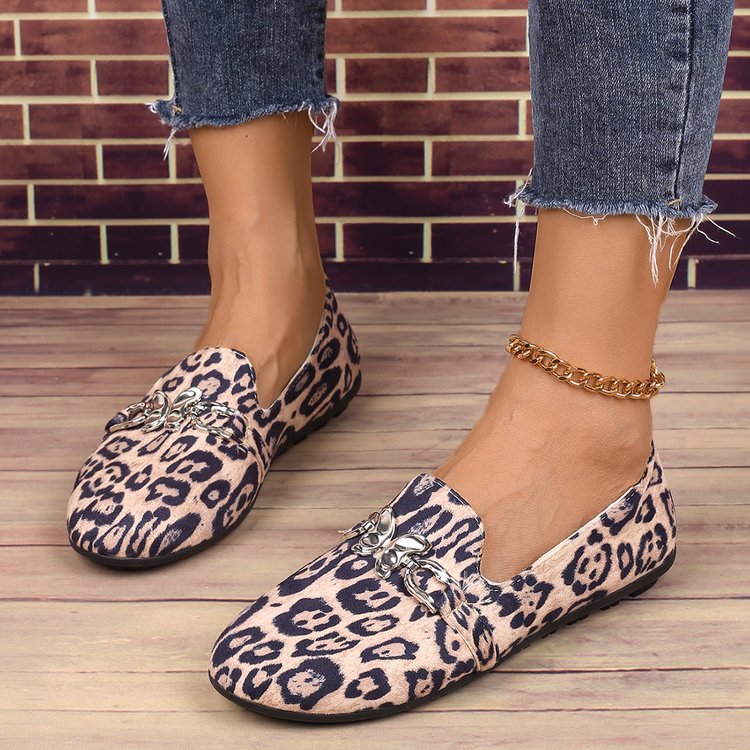 Eveloria Damen Hausschuhe Metallisch Leopardenmuster