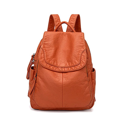 Eveloria Rucksack Gewaschenes Leder Braun