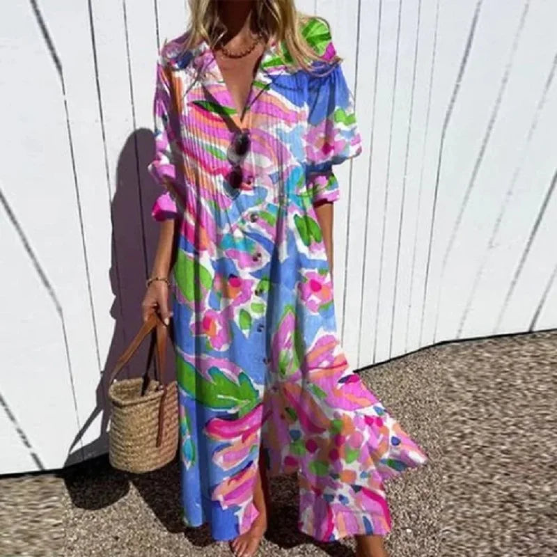 Eveloria Damen Frühlingskleid Boho-Stil