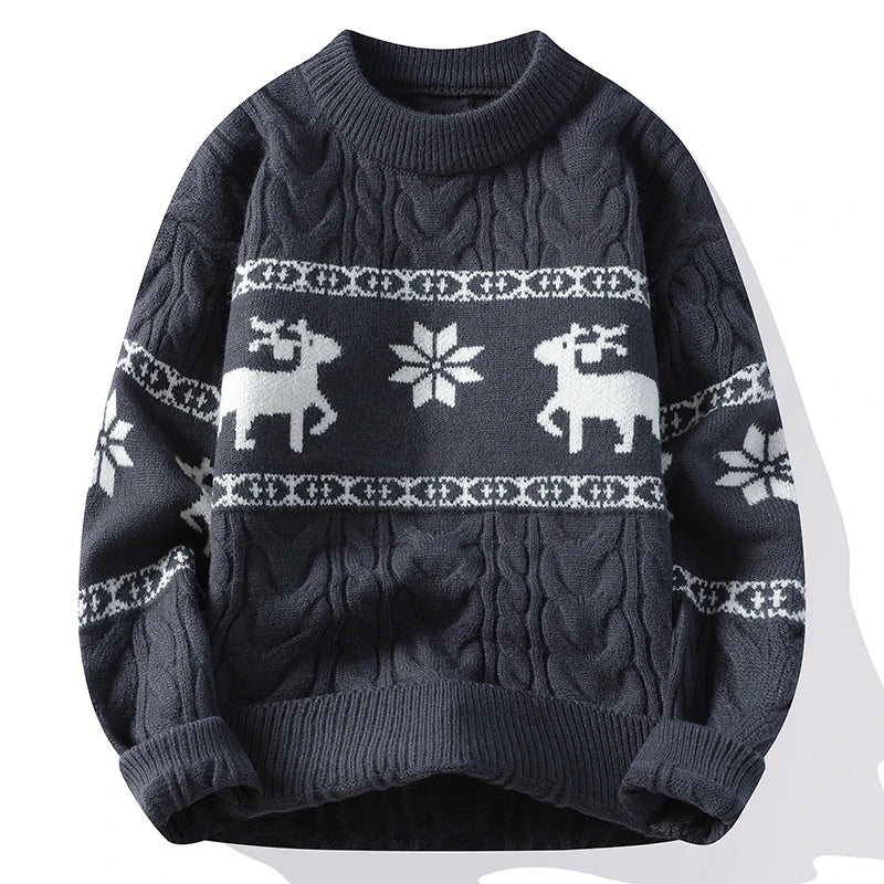Damen Weihnachtspullover Rentiermotiv Bequem