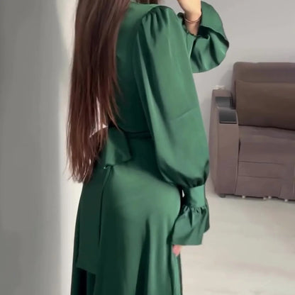 Eveloria Damen Abendkleid Schimmernd Seide Schwarz - Eveloria