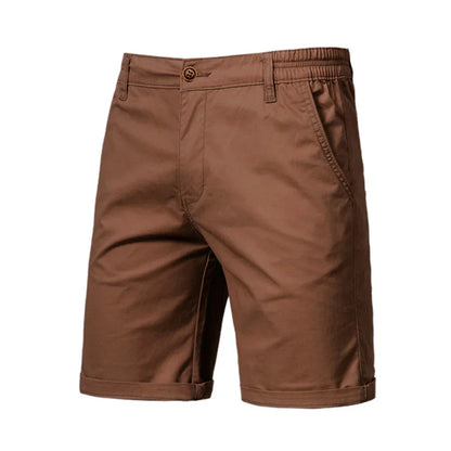 Herren Chino-Shorts Freizeit mit Knopfleiste Beige