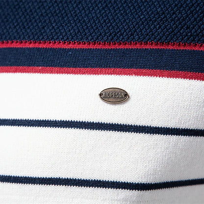 Herren Pullover Streifenmuster Klassisch Bequem Blau