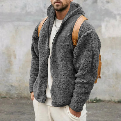 Herren Fleece Winterhoodie Warme Polarfleece Kapuze