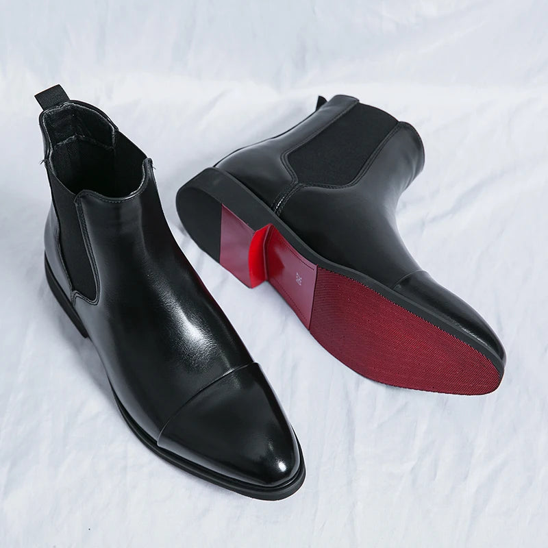 Herren Chelsea Stiefel Cap Toe Elastisch
