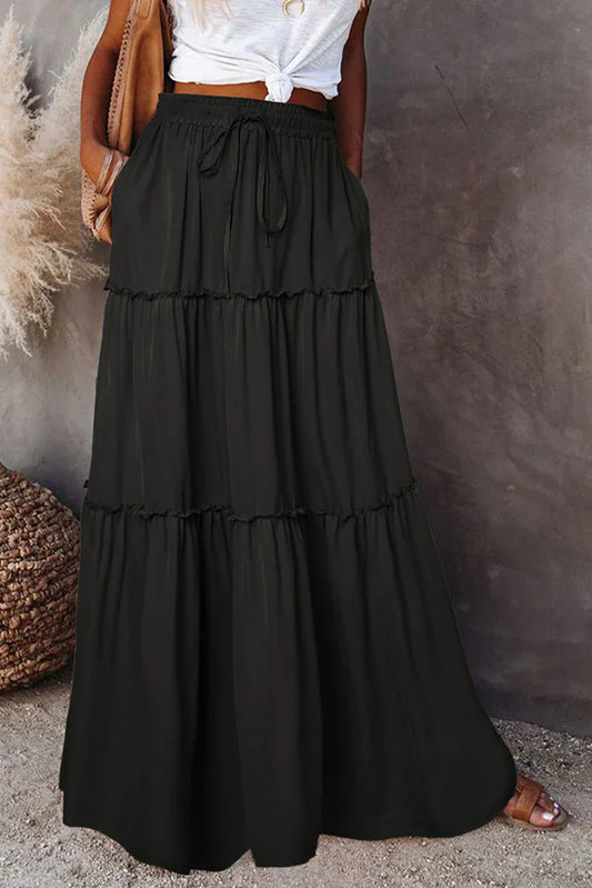 Eveloria Damen Bohème Rock Elastische Taille - Eveloria