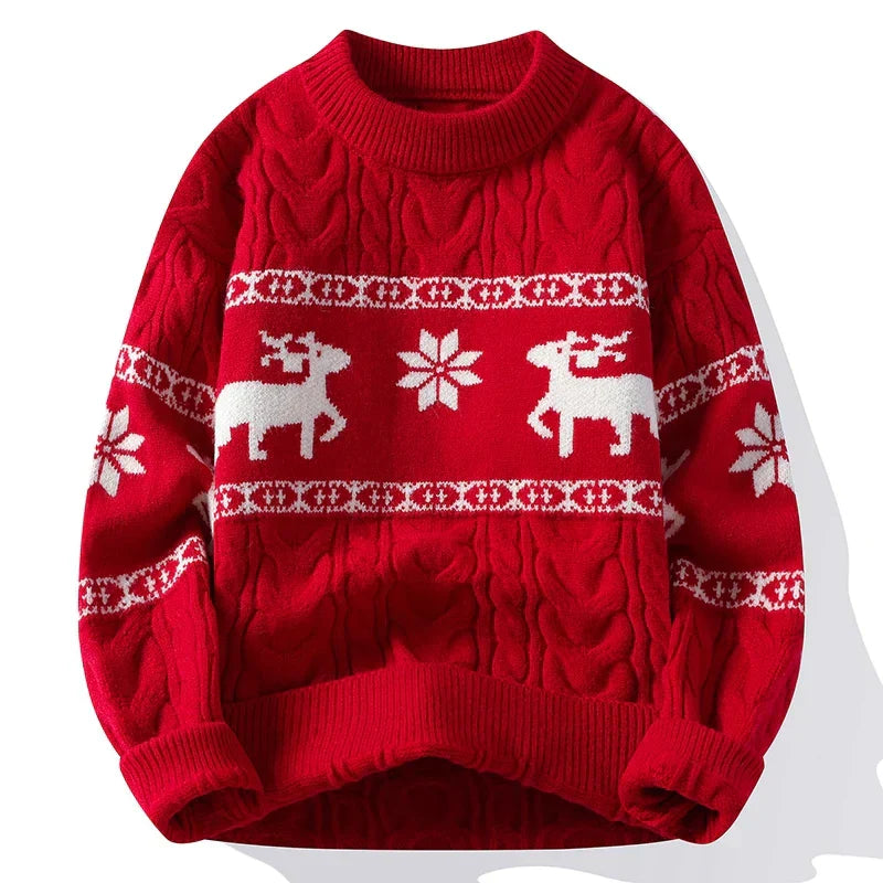 Damen Weihnachtspullover Rentiermotiv Bequem
