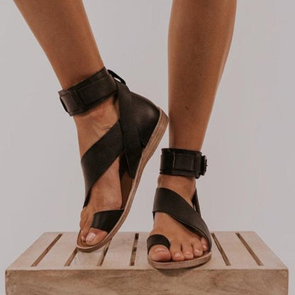 Eveloria Damen Sandalen Kreuzband Zehenring
