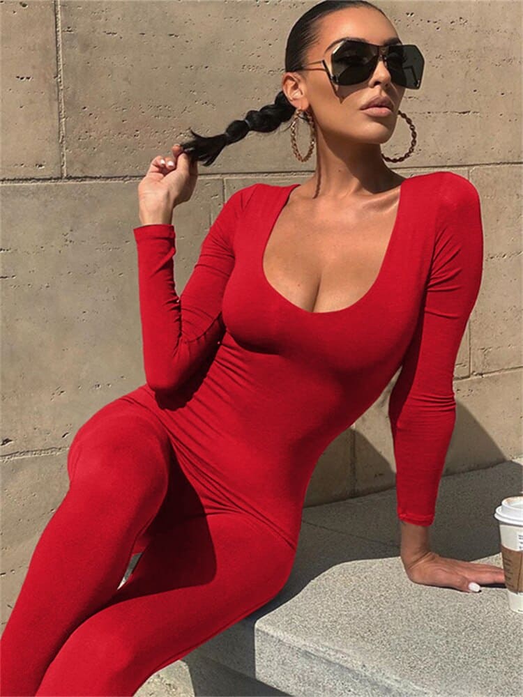 Damen Catsuit Bodysuit Stretch