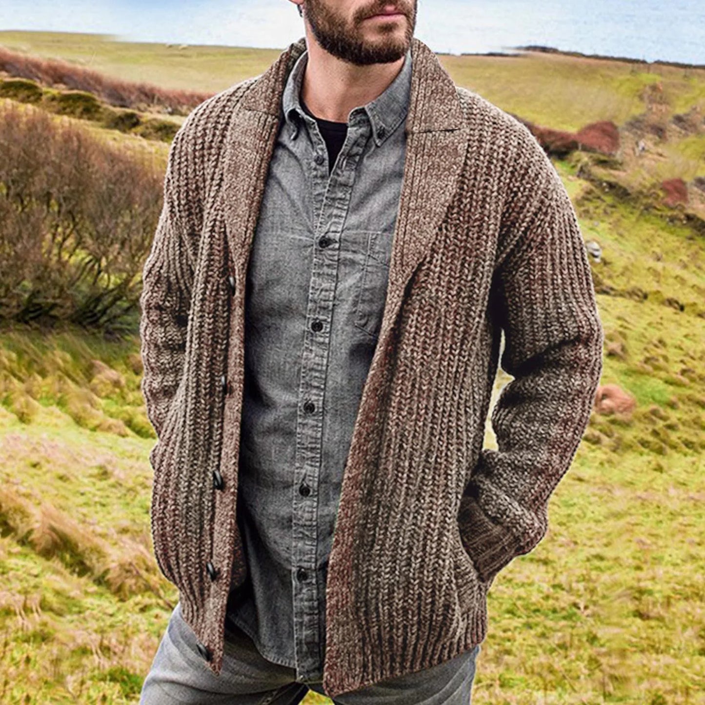 Eveloria Herren Strickjacke Bequem