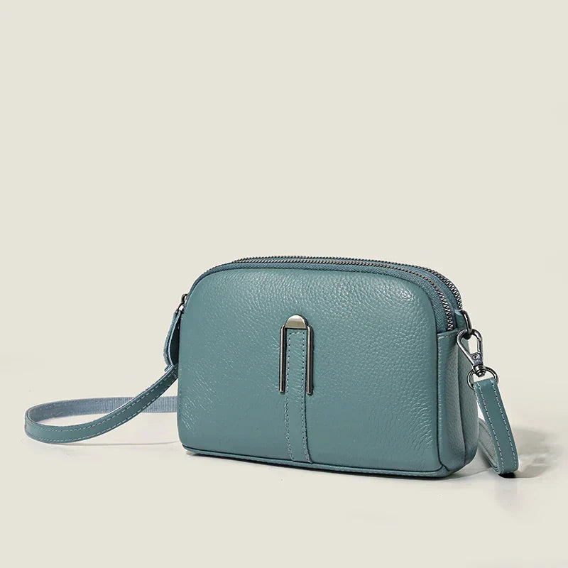 Damen Crossbody Schultertasche Elegant Leder Schwarz - Eveloria