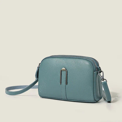 Damen Crossbody Schultertasche Elegant Leder Schwarz - Eveloria