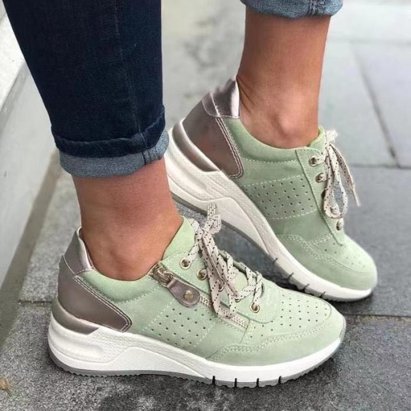 Damen Freizeit-Sneaker Runde Spitze Schnürung - Eveloria