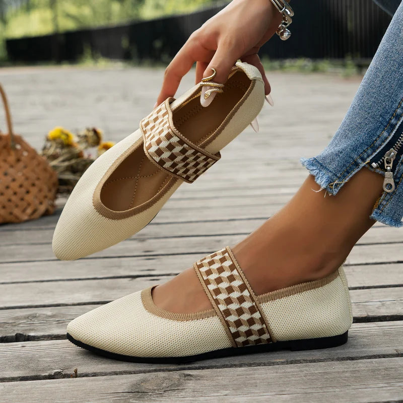 Eveloria Damen Sommerschuhe Elegantes Leder Beige