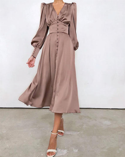 Eveloria Damen Satinkleid Sommer Elegantes Design