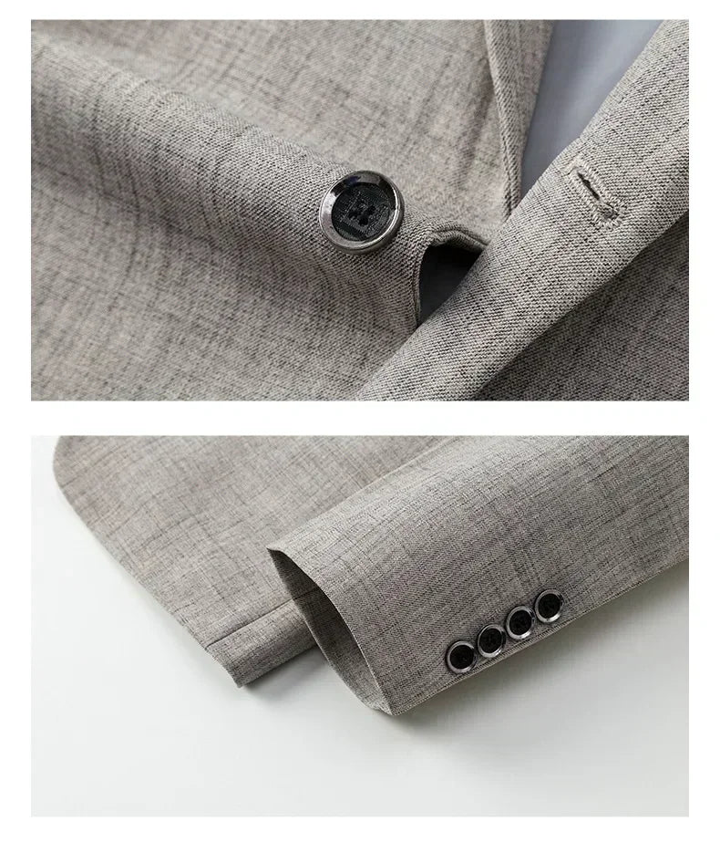 Valerio Herren Blazer Blau Grau Beige