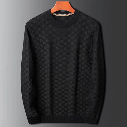 Eveloria Herren Waffelstrick Pullover Rundhalsausschnitt