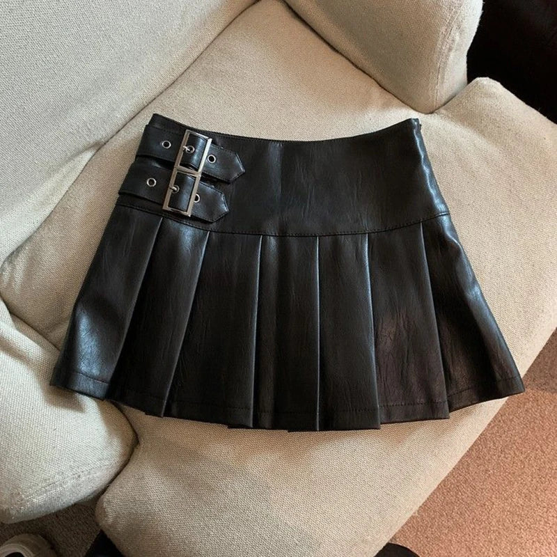 Damen Mini Faltenrock