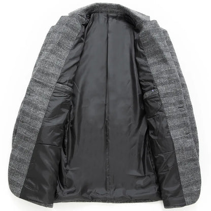 Herren Blazer Grau Khaki Elegant