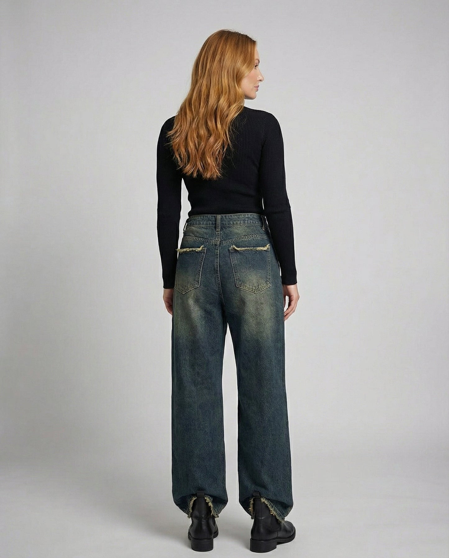 Damen Baggy Jeans Vintage Stil