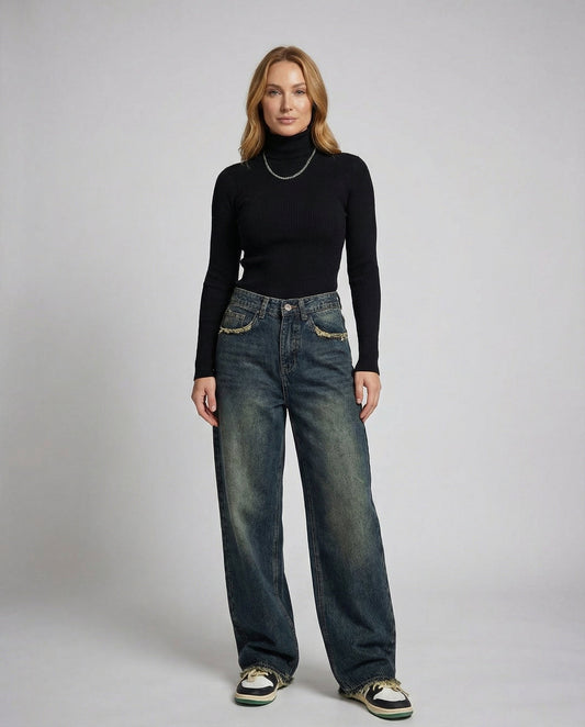 Damen Baggy Jeans Vintage Stil - Eveloria