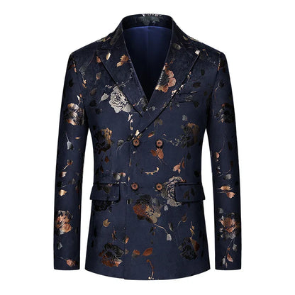 Herren Blazer Floralmuster Wollblazer Anthrazit - Norvielle