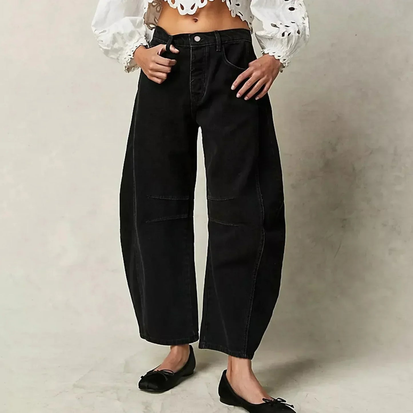 Eveloria Damenweitjeans Leicht Blau
