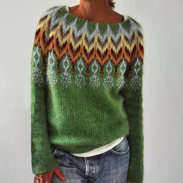 Damen Winterpullover Nordisches Muster Weihnachtsdesign - Eveloria