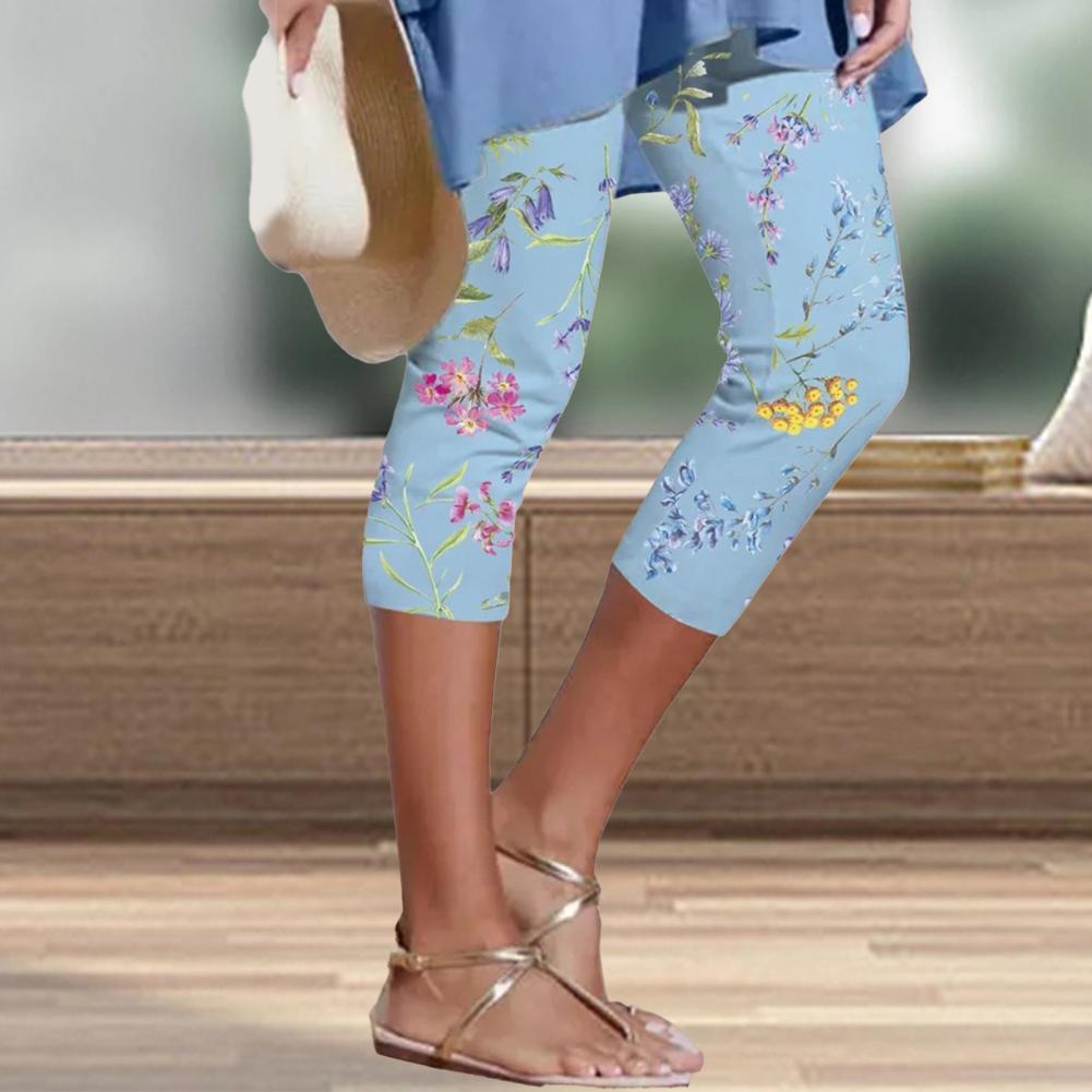 Eveloria Damen Sommerhosen Blumenmuster