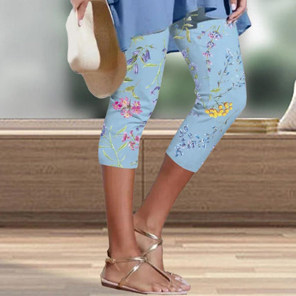Eveloria Damen Sommerhosen Blumenmuster