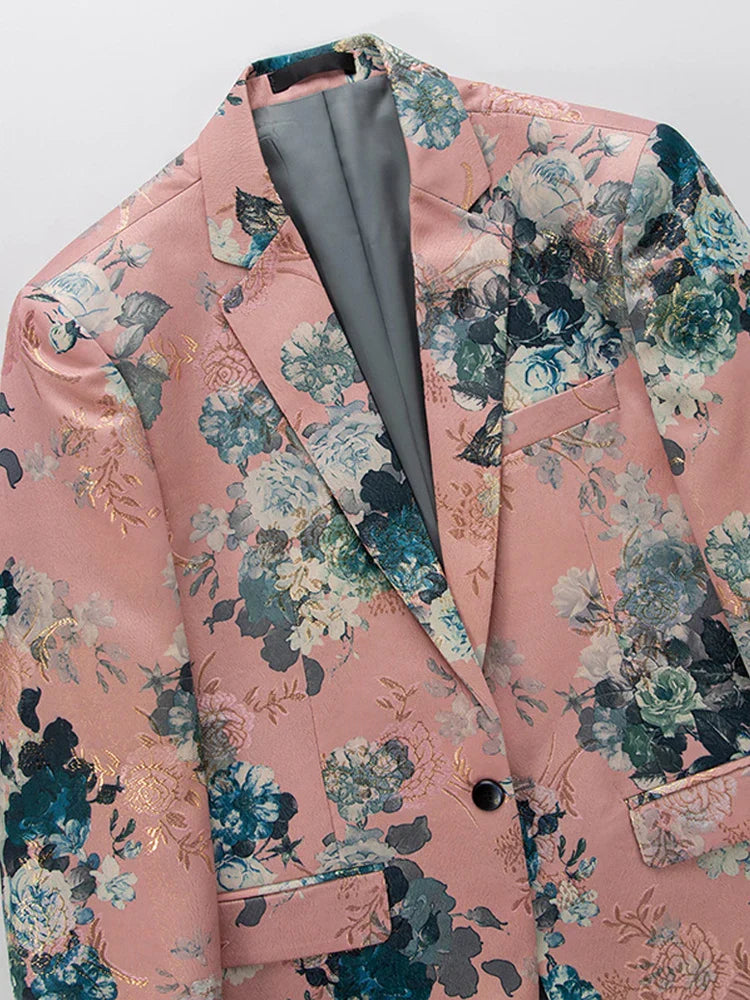 Herren Blazer Blumenmuster Elegantes Design